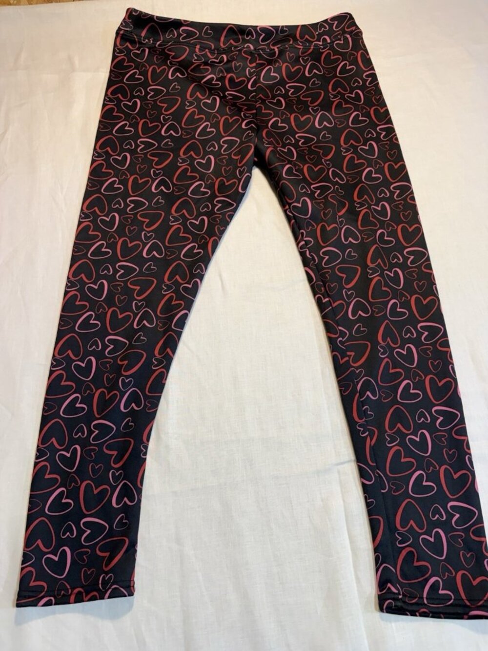 Serra Fleece Lined Leggings Women XL Black Hearts Warm Winter Pants Yoga